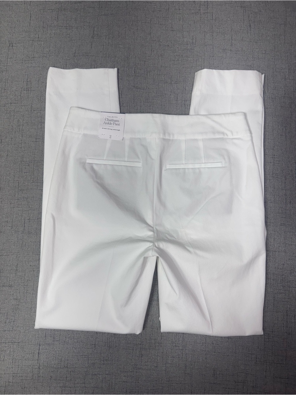 Talbots Chatham Ankle Pant White Slim Straight Leg Ankle Length Size 2 NWT - Picture 8 of 13